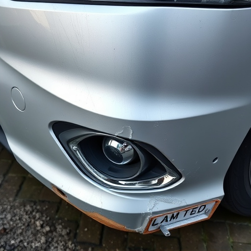 damaged car bumper