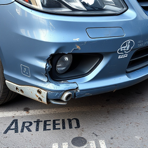 damaged car bumper