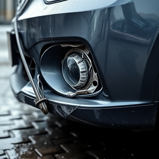 damaged car bumper