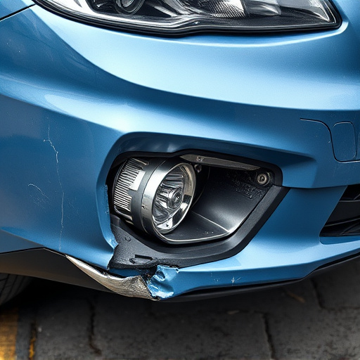 damaged car bumper