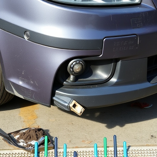 damaged car bumper
