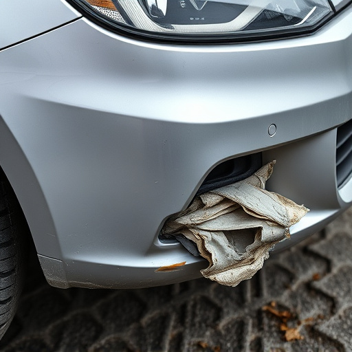 damaged car bumper