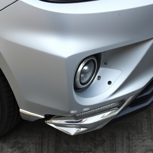 damaged car bumper
