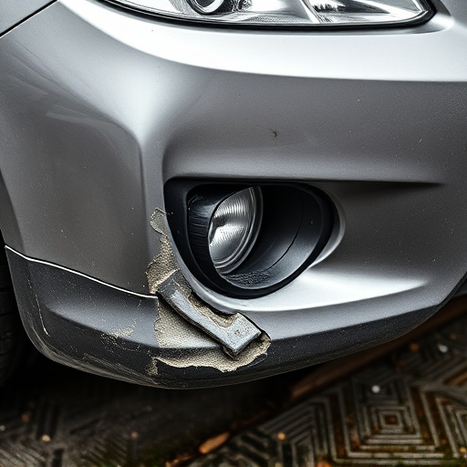 damaged car bumper
