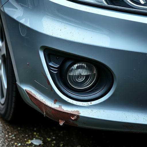 damaged car bumper