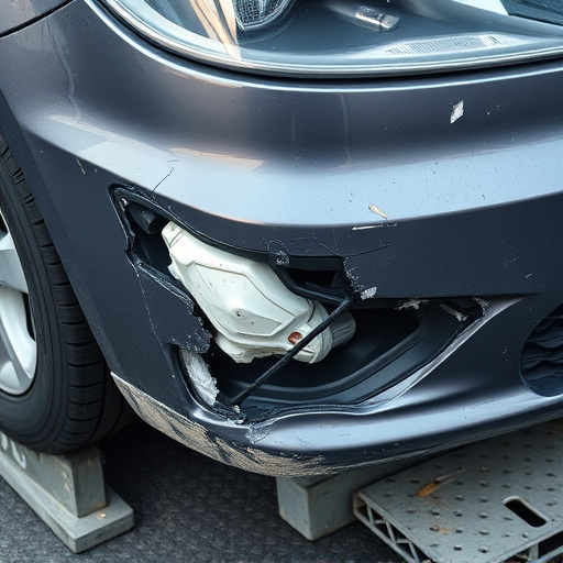 damaged car bumper