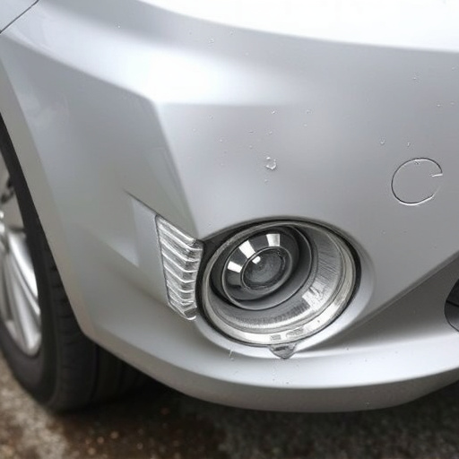 damaged car bumper
