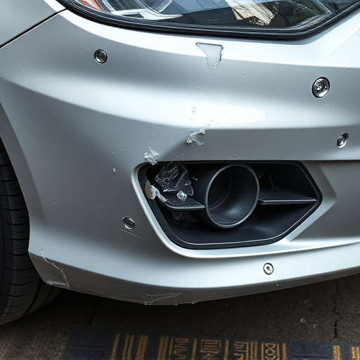 damaged car bumper
