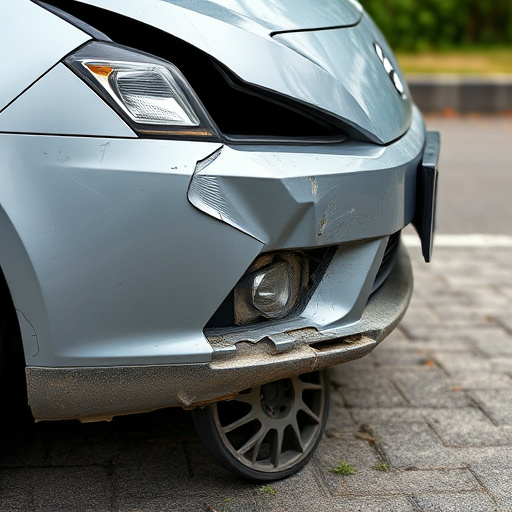 damaged car bumper