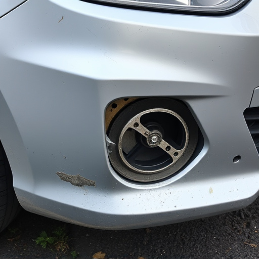 damaged car bumper