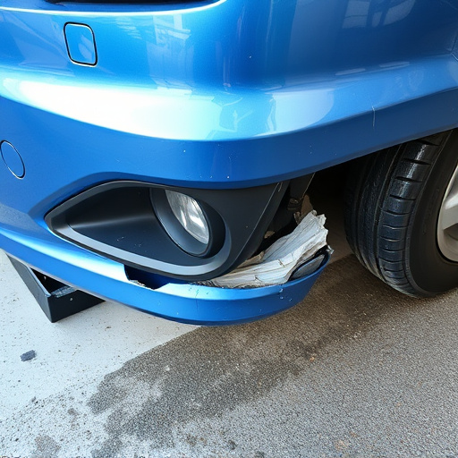 damaged car bumper