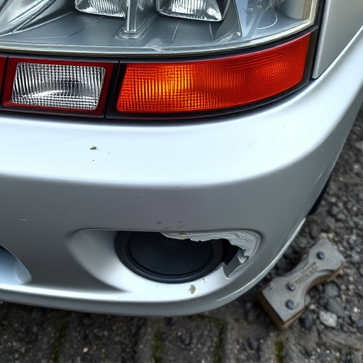 damaged car bumper