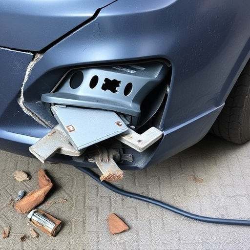 damaged car bumper