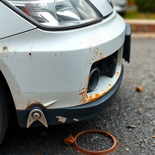 damaged car bumper