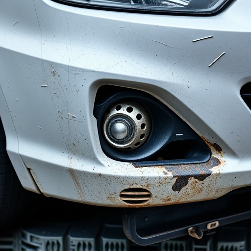 damaged car bumper