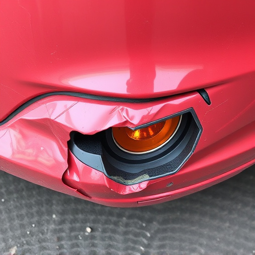 damaged car bumper