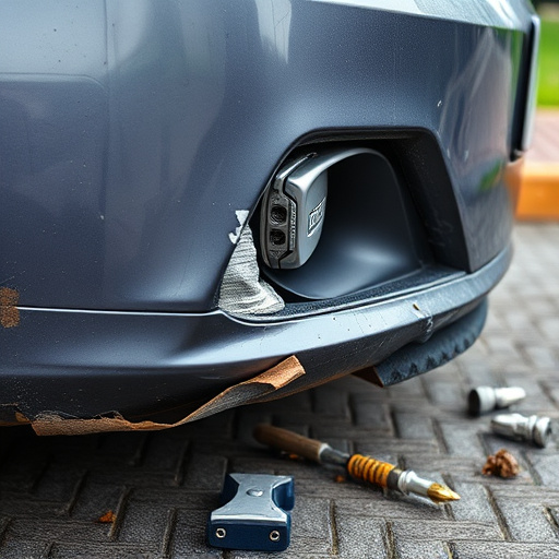 damaged car bumper