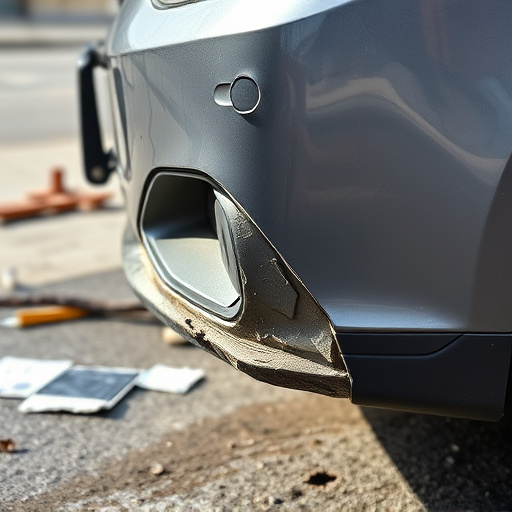 damaged car bumper