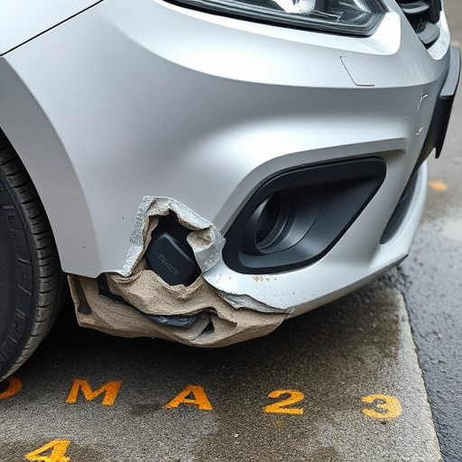 damaged car bumper