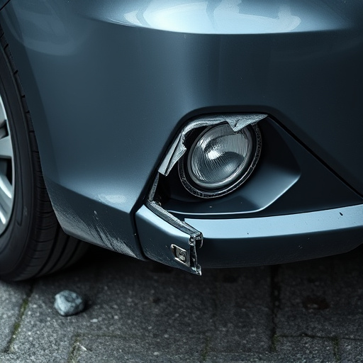 damaged car bumper