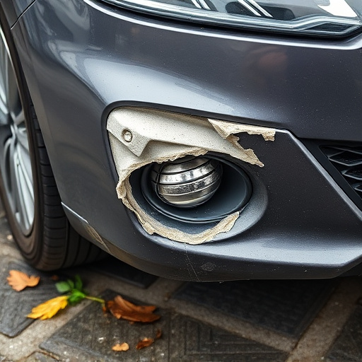 damaged car bumper