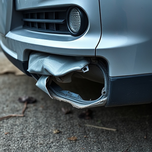 damaged car bumper