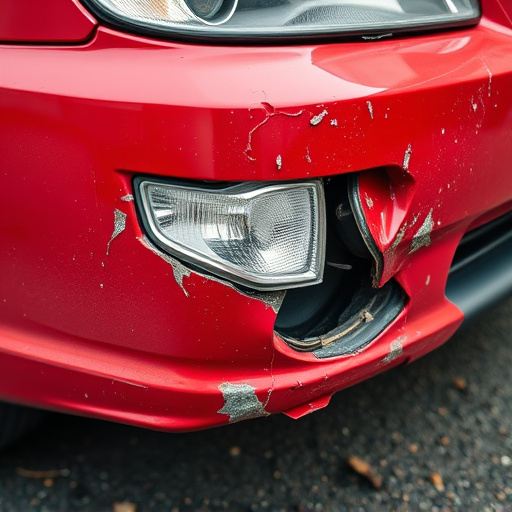 damaged car bumper