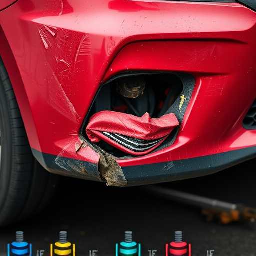 damaged car bumper