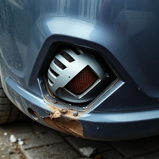 damaged car bumper