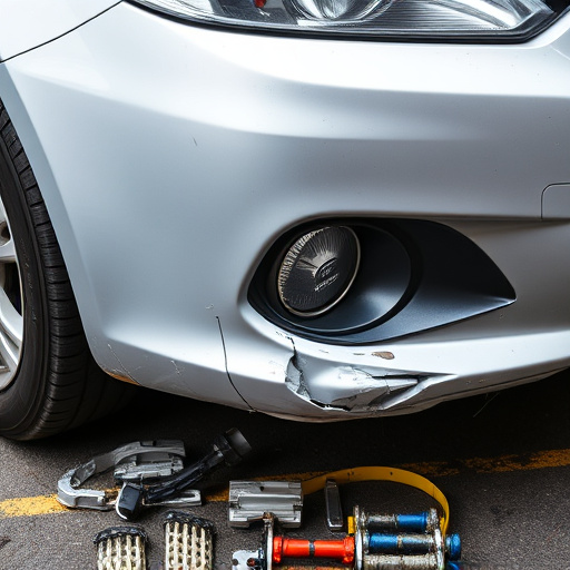 damaged car bumper