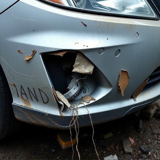 damaged car bumper