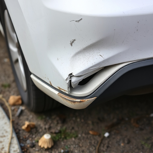 damaged car bumper