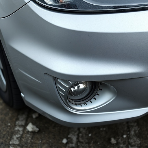 damaged car bumper