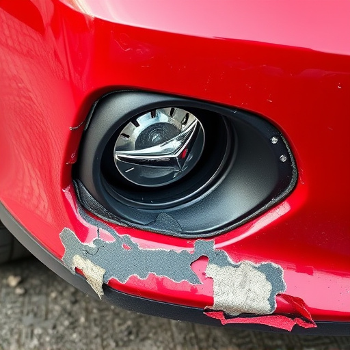 damaged car bumper