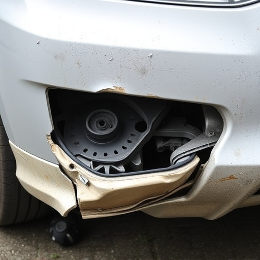 damaged car bumper