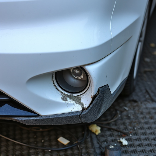 damaged car bumper