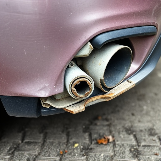 damaged car bumper