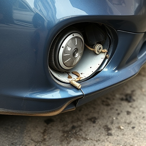 damaged car bumper