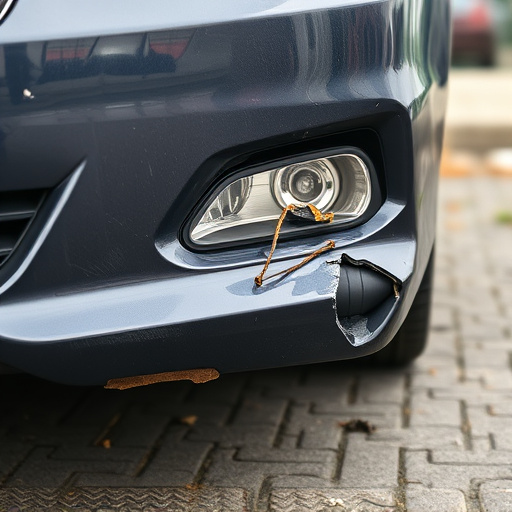 damaged car bumper