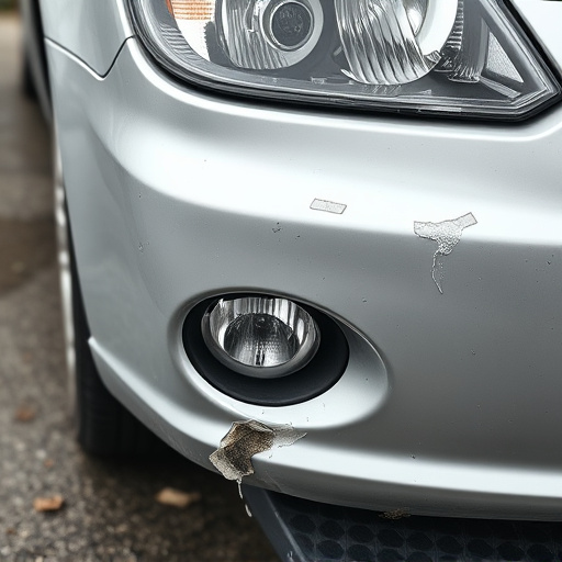 damaged car bumper