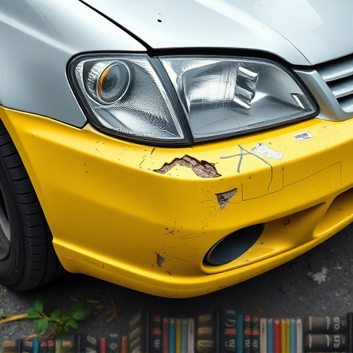 damaged car bumper