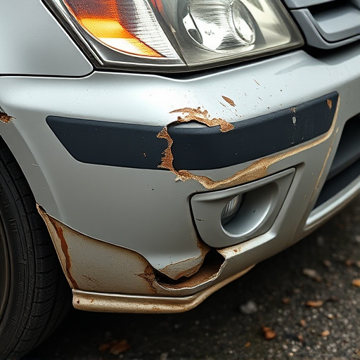 damaged car bumper