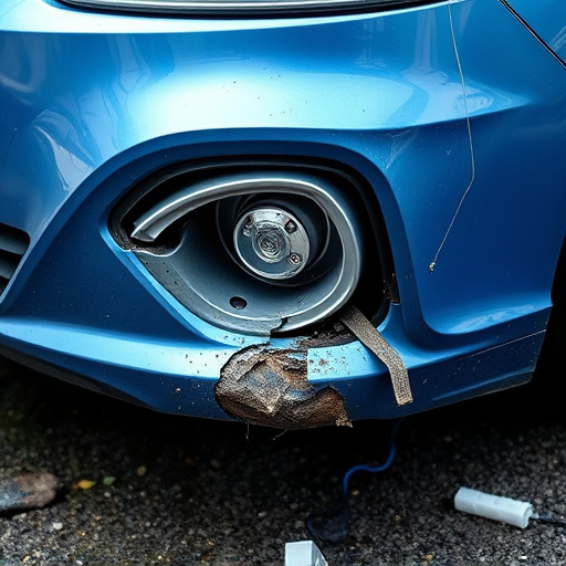 damaged car bumper