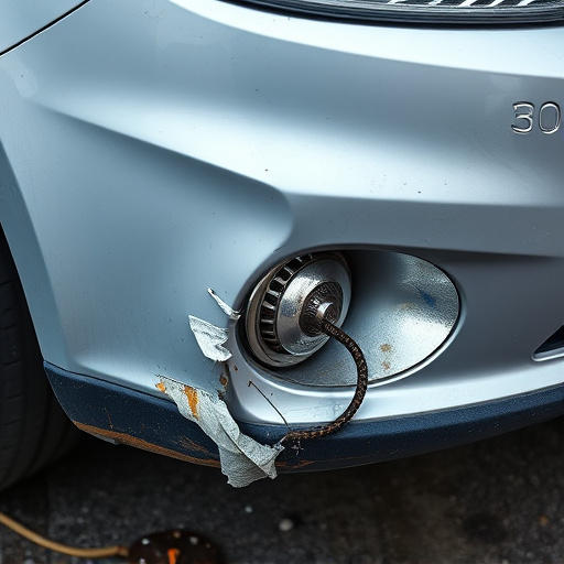 damaged car bumper