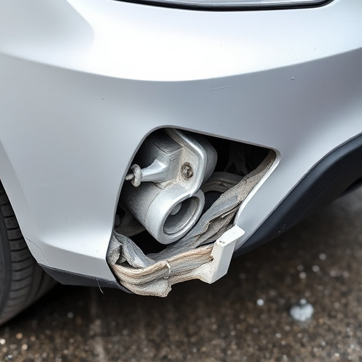 damaged car bumper