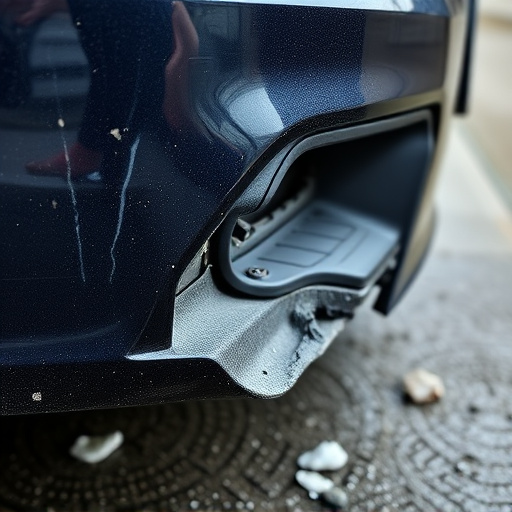 damaged car bumper