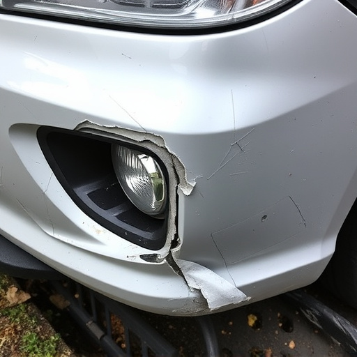 damaged car bumper