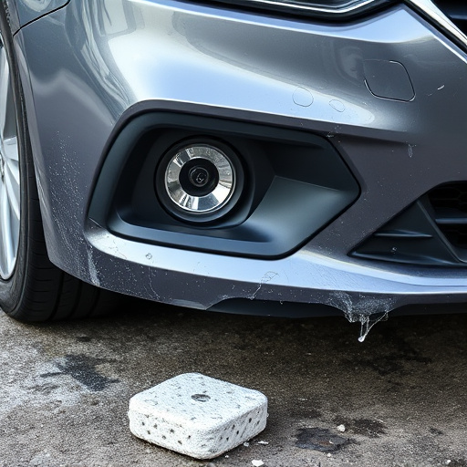damaged car bumper