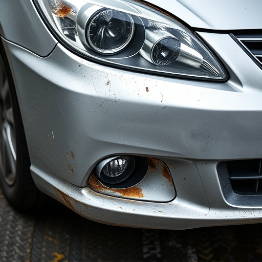 damaged car bumper
