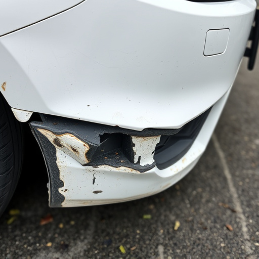 damaged car bumper